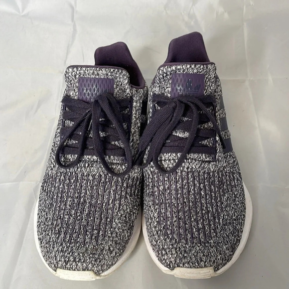 ADIDAS Swift Run Sneakers Purple Knit Textile Upper Tie Up White Sole Size 8 - Picture 5 of 11
